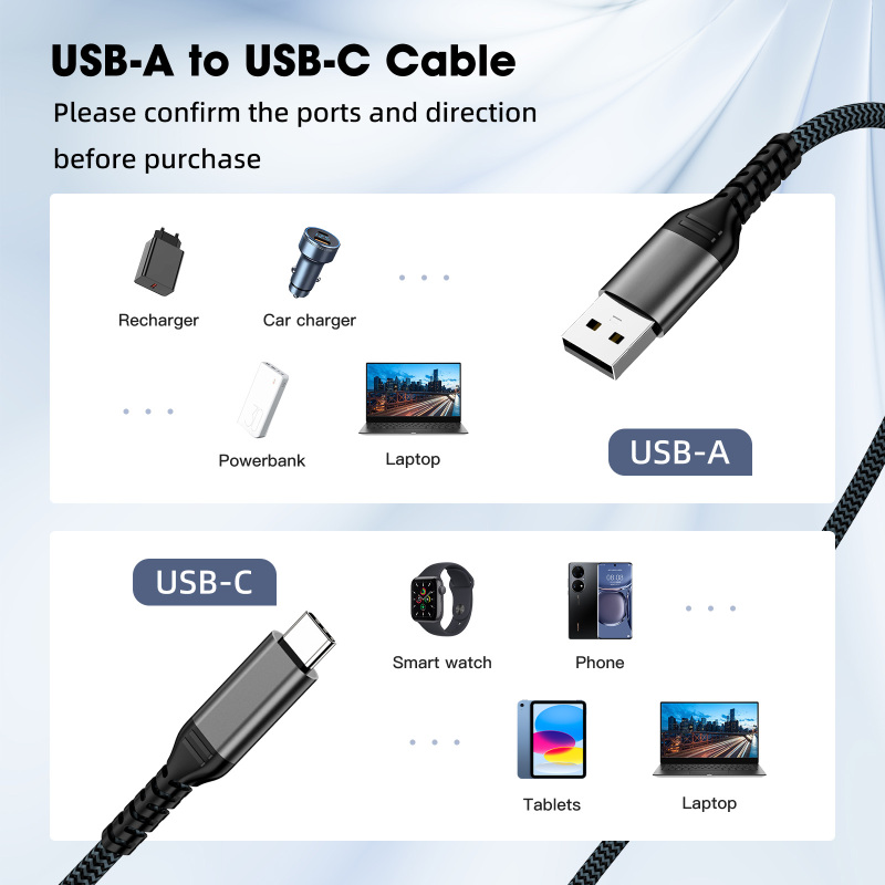 UC1060-B100 | Cable USB-C de 10 Gbps con PD de 60 W