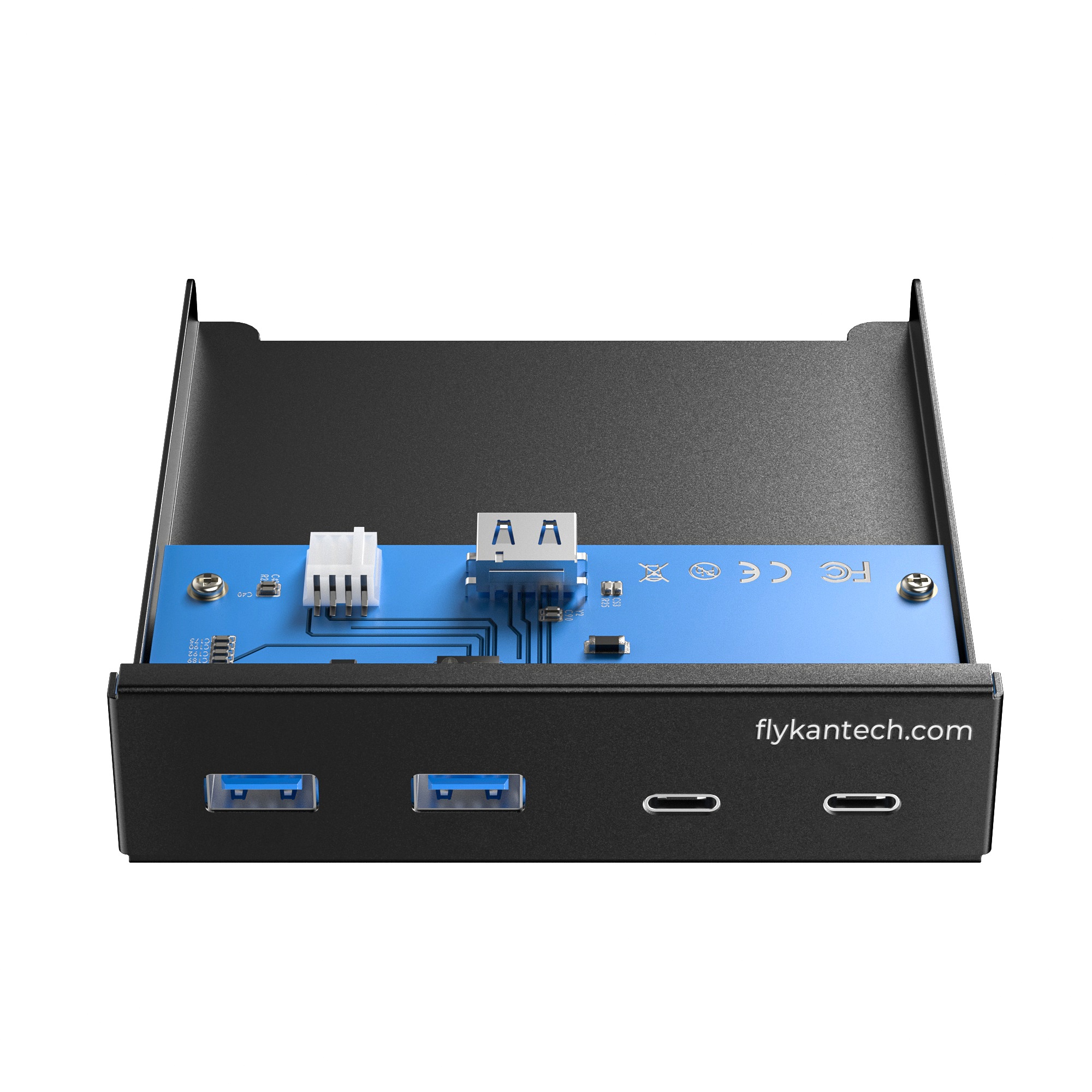 USB3-2A2C-5G | Concentrateur de panneau avant USB 3.0 à 4 ports - 5Gbps - baie 3,5/5,25 po