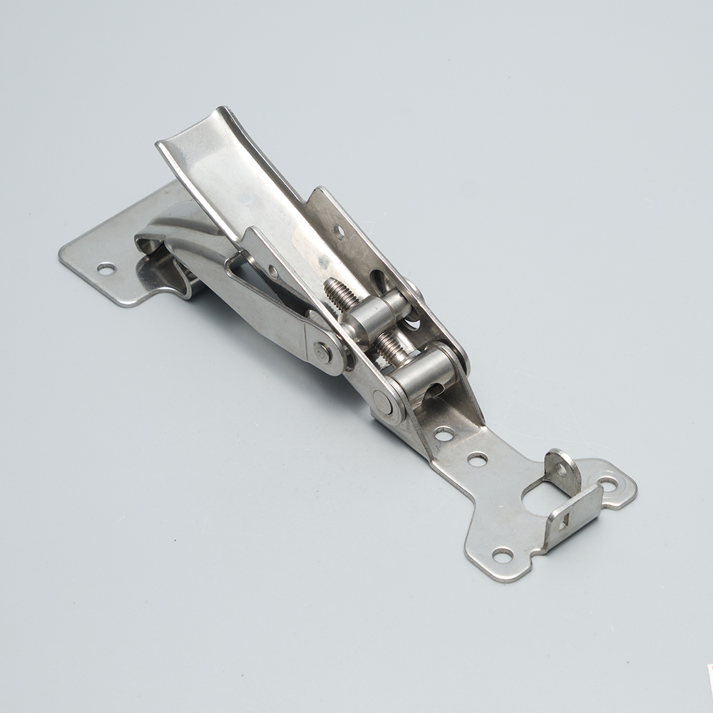 Замок-защелка лягушка с фиксатором, нержавеющая сталь