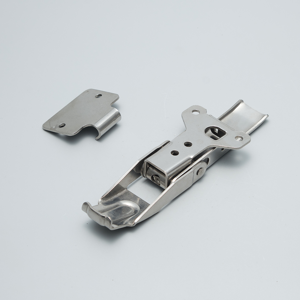 Замок-защелка лягушка с фиксатором, нержавеющая сталь