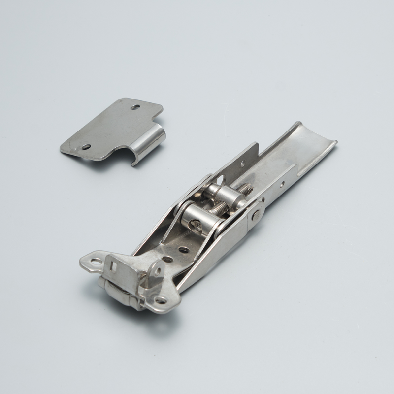 Замок-защелка лягушка с фиксатором, нержавеющая сталь