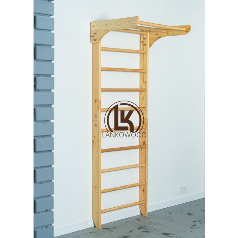 Thanh treo thang Thụy Điển Lankowood dùng để tập thể hình, tập thể hình, trị liệu chứng vẹo cột sống, thể dục mềm dẻo và thể dục dụng cụ-15 bậc thang