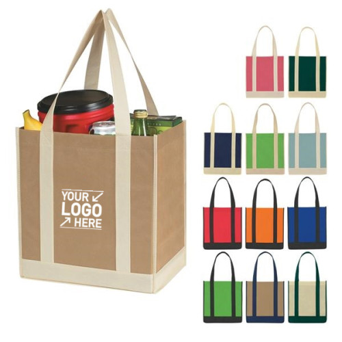 Non-Woven Two-Tone Tote Shopping Bag