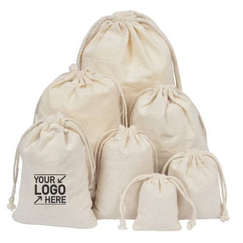 Cotton & Linen Fabric Gift Drawstring Bag