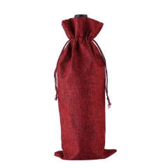 Jute Wine Bottle Gift Drawstring Bag
