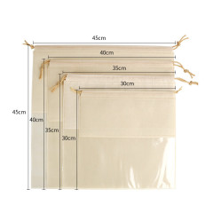 Non-Woven Dust-Proof Drawstring Bag With Clear Window