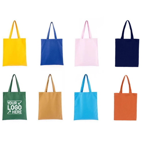 Solid Color Canvas Tote Bag