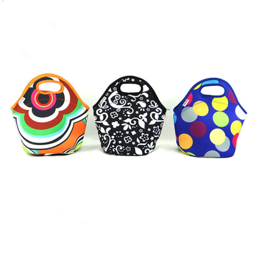 Full-printing Neoprene Lunch Tote Bag Cooler Easy Carry Zippered