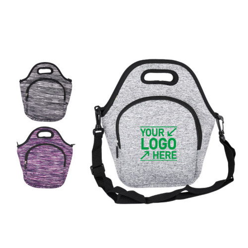 Neoprene Lunch Bag with Shoulder Strap and Pocket