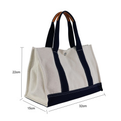 Large Canvas Shopping Tote Bag with Carry Strape