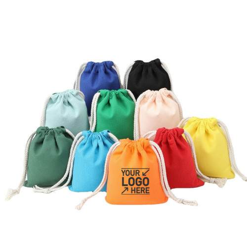 Colored Canvas Drawstring Gift Promotion Bag