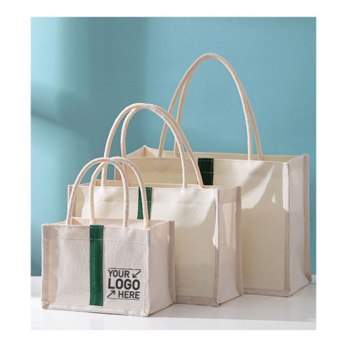 Eco-Friendly Canvas Shopping Tote Bag with Cotton Rope Handle