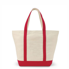 Canvas Boat Tote Bags with Front pocket, Color Contrasting Handle