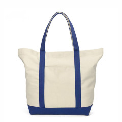 Canvas Boat Tote Bags with Front pocket, Color Contrasting Handle