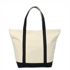 Canvas Boat Tote Bags with Front pocket, Color Contrasting Handle