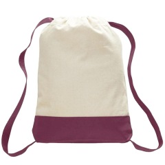 2 Tone Color Canvas Drawstring Bag