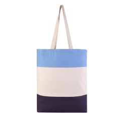 Large Capacity Stripe Canvas Shopping Bag, Beach Bag