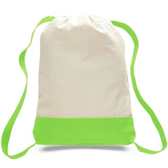 2 Tone Color Canvas Drawstring Bag