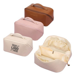 Large Capacity Portable Pu Female Cosmetic Bag
