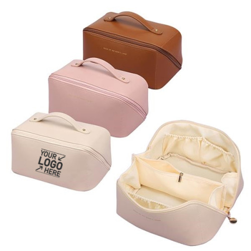 Large Capacity Portable Pu Female Cosmetic Bag