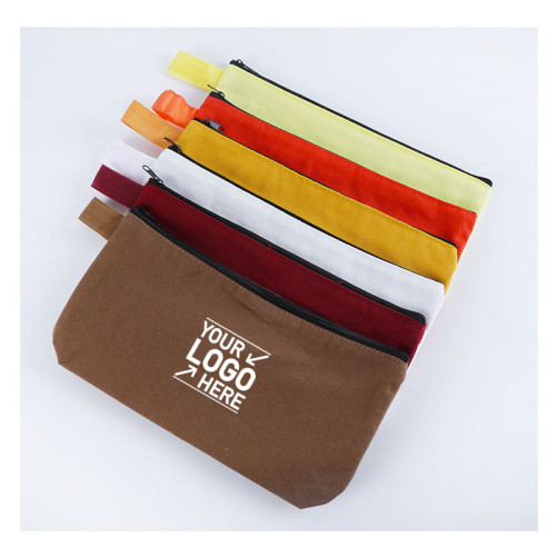 Canvas Zippered Cosmetic Bag,Pencil Bag