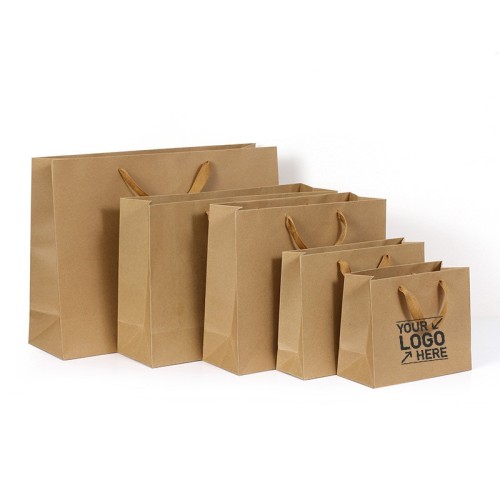 Horizontal Version Brown Kraft Paper Gift Shopping Bag