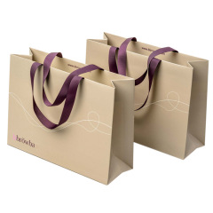 Customized Paper Gift Bag with Ribbon Handle