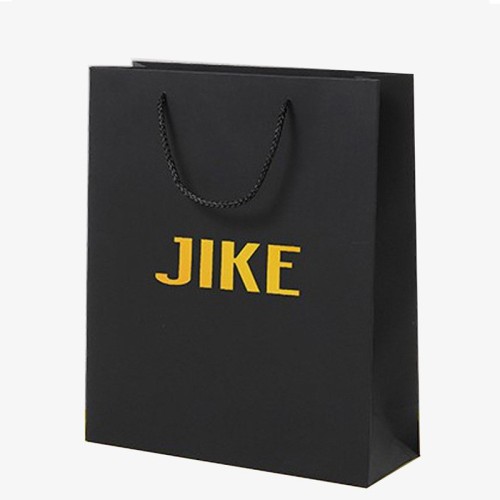 Black Paper Bag with Gold Metallic Logo