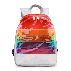 Multicolor Rainbow Mini Clear Backpack