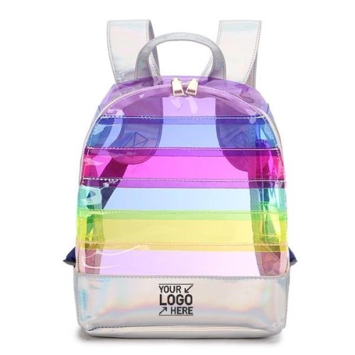 Multicolor Rainbow Mini Clear Backpack