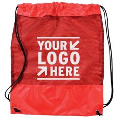 Mesh Panel Drawstring Backpack