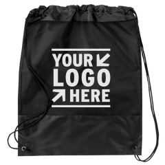Mesh Panel Drawstring Backpack