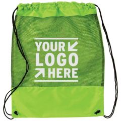 Mesh Panel Drawstring Backpack
