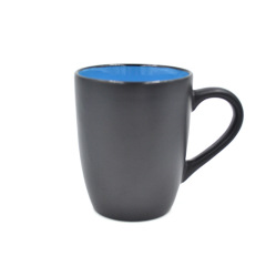 12oz Matte Black 2 Tone Color Ceramic Mug