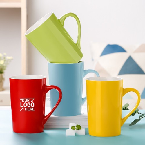 12.6oz Colored Glazed Ceramic Mug