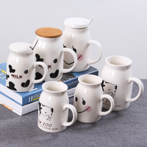 Ceramic Milk Mug with Bamboo Lid