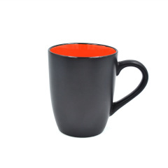 12oz Matte Black 2 Tone Color Ceramic Mug