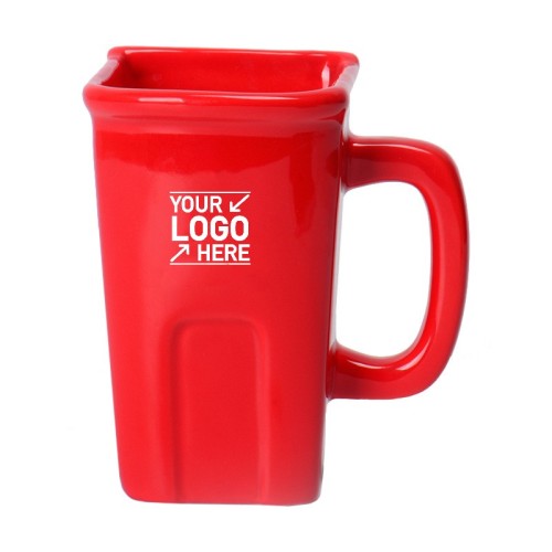 Trash Can Shape Ceramic Mug