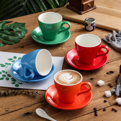 280ml Colorful Tulip Latte Cup and Saucer Cappuccino Coffee Mug Sets