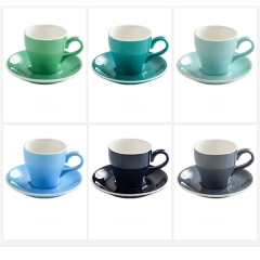 280ml Colorful Tulip Latte Cup and Saucer Cappuccino Coffee Mug Sets