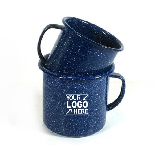 Black Enamel Mug with Dots