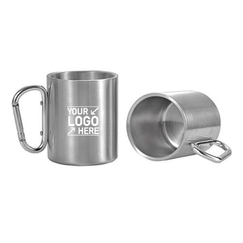 10oz Stainless Steel Double Wall Insulated Travel Mug with Buckle Handle