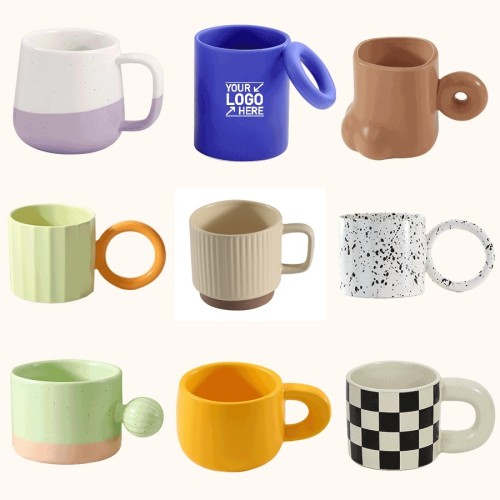Customized Unique Shape Ceramic Gift Mug