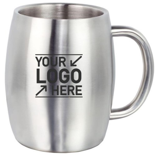 14 oz Double Wall Stainless Steel Mugs with Handles