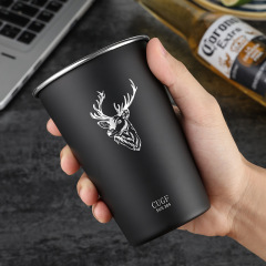 16oz Single Wall 304 Stainless Steel Cold Drinking Mug