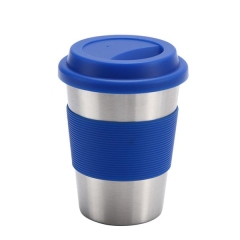 Single Wall 12 Oz Stainless Steel Cups W/Silicone Lid & Sleeve