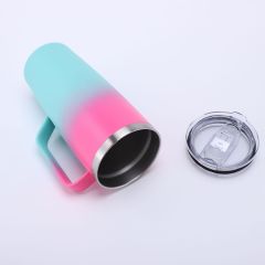24 oz Double Wall Straight Stainless Steel Travel Mug with Handle