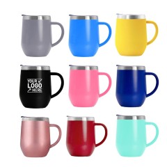 12 oz. Stainless Steel Wine Tumbler with Handle