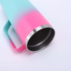 24 oz Double Wall Straight Stainless Steel Travel Mug with Handle