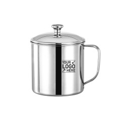 Stainless Steel Mug with Lid and Handle for Kids & Children